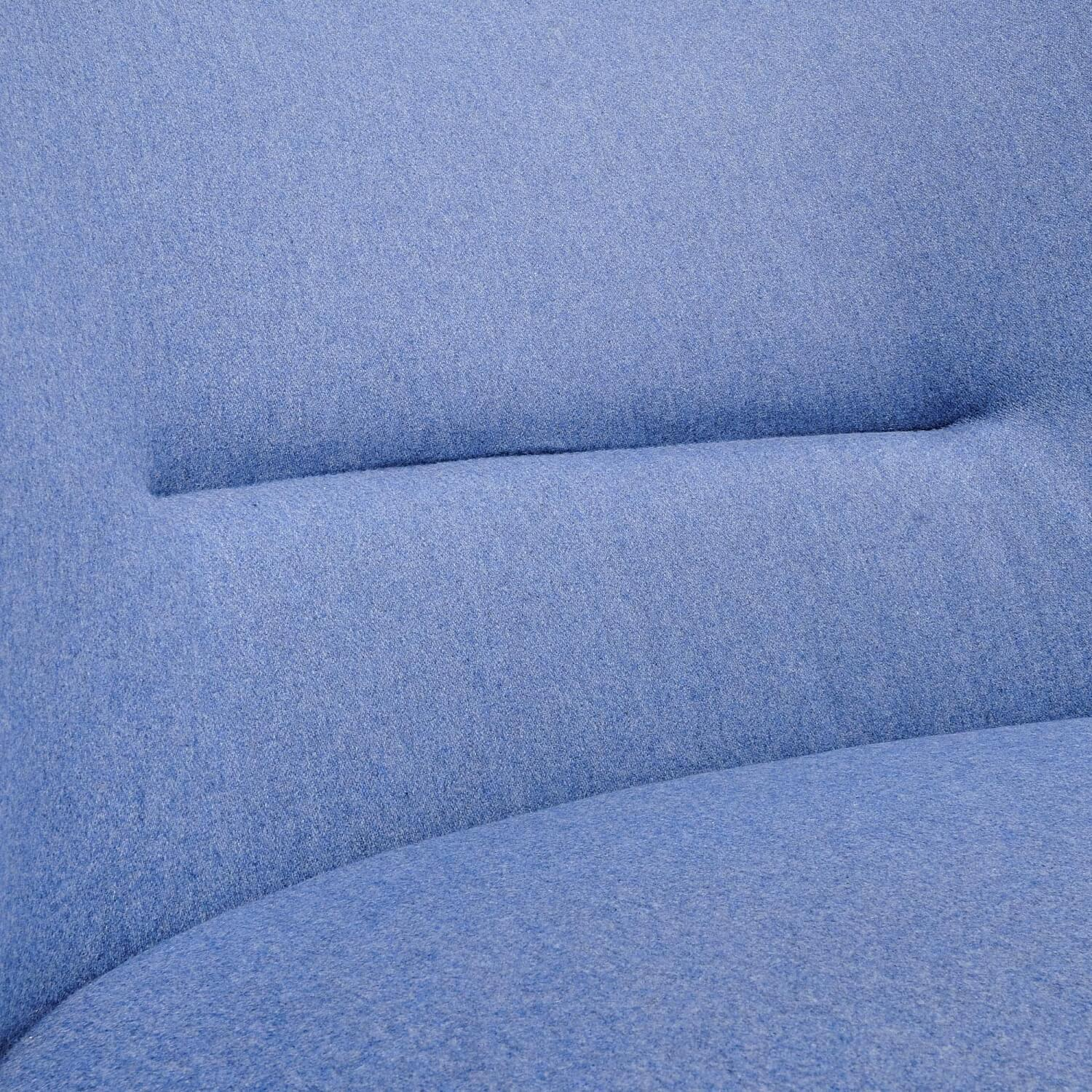 Tecta - Loungesessel DS70 Stoff Dama 75 Mittelblau Blau Gestell Schwarz Pulverbeschichtet Mit Kissen Und Hocker - 3