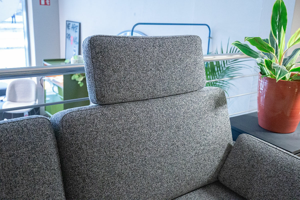 Brühl - Ecksofa Alba Stoff 4403-95 Anthrazit Gestell Metall Schwarz mit Kopfstütze - 5