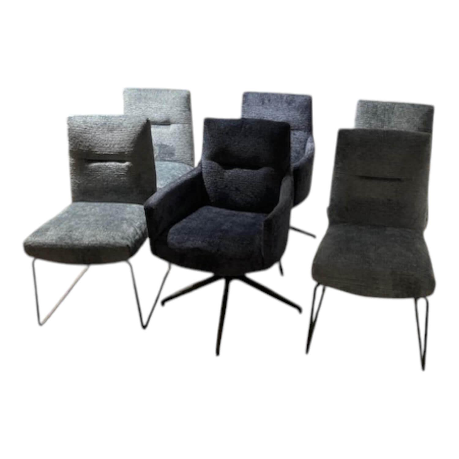 Natura - 6er-Set Stuhl Calgary Stoff Fusion Niagara 158 & Indigo 90 Blau - 1