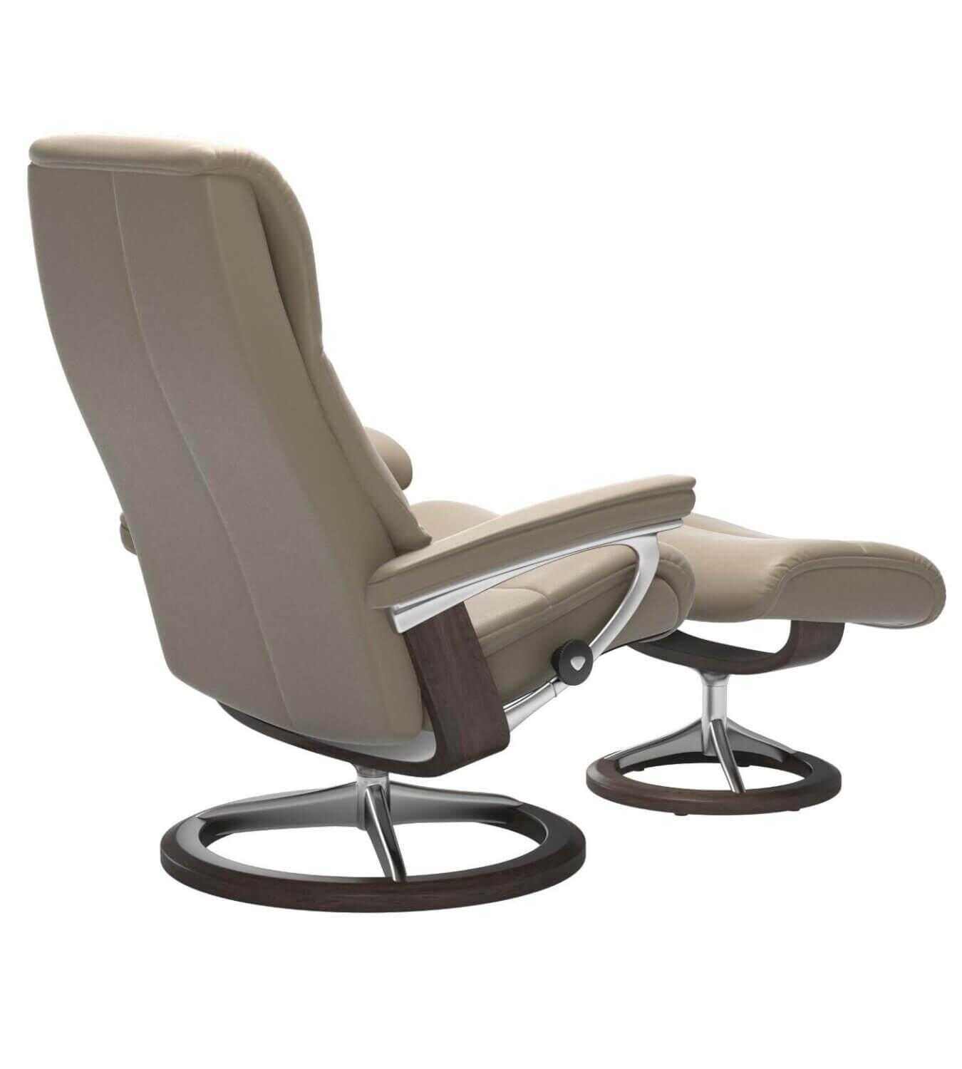 Stressless - Stressless View S Signature Base Leder Cori Fog mit Hocker - 2