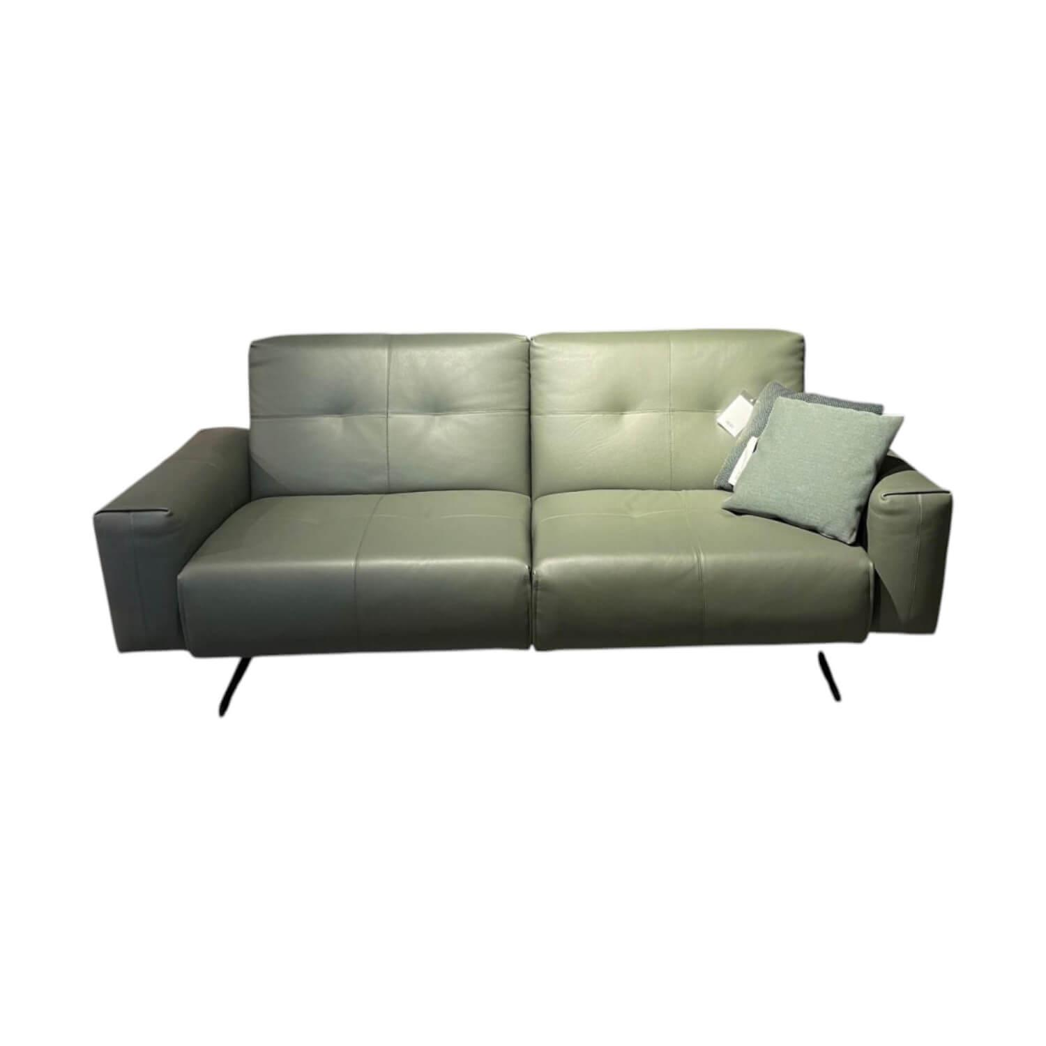 Rolf Benz - Rolf Benz Sofa 50 Leder 38 106 Mittel Grüngrau Füße Stahl Glatt Verkehrsschwarz Matt Pulverbeschichtet - 1