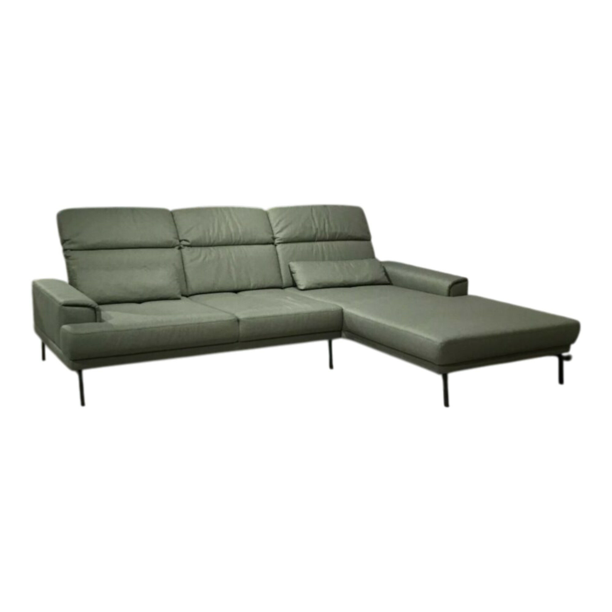 Musterring - Ecksofa MR 4580 Stoff Melrose Olive Grün Metallfuß 324 Schwarz Matt - 1