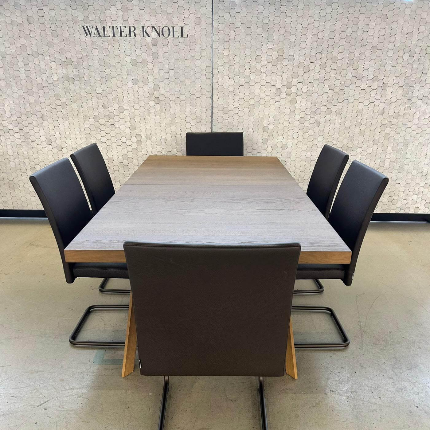 Walter Knoll - 6er Set Freischwinger Jason Lite 1900 Leder Safari 1376 Mocca Braun Gestell Bronze Schwarz Pulverbeschichtet - 4