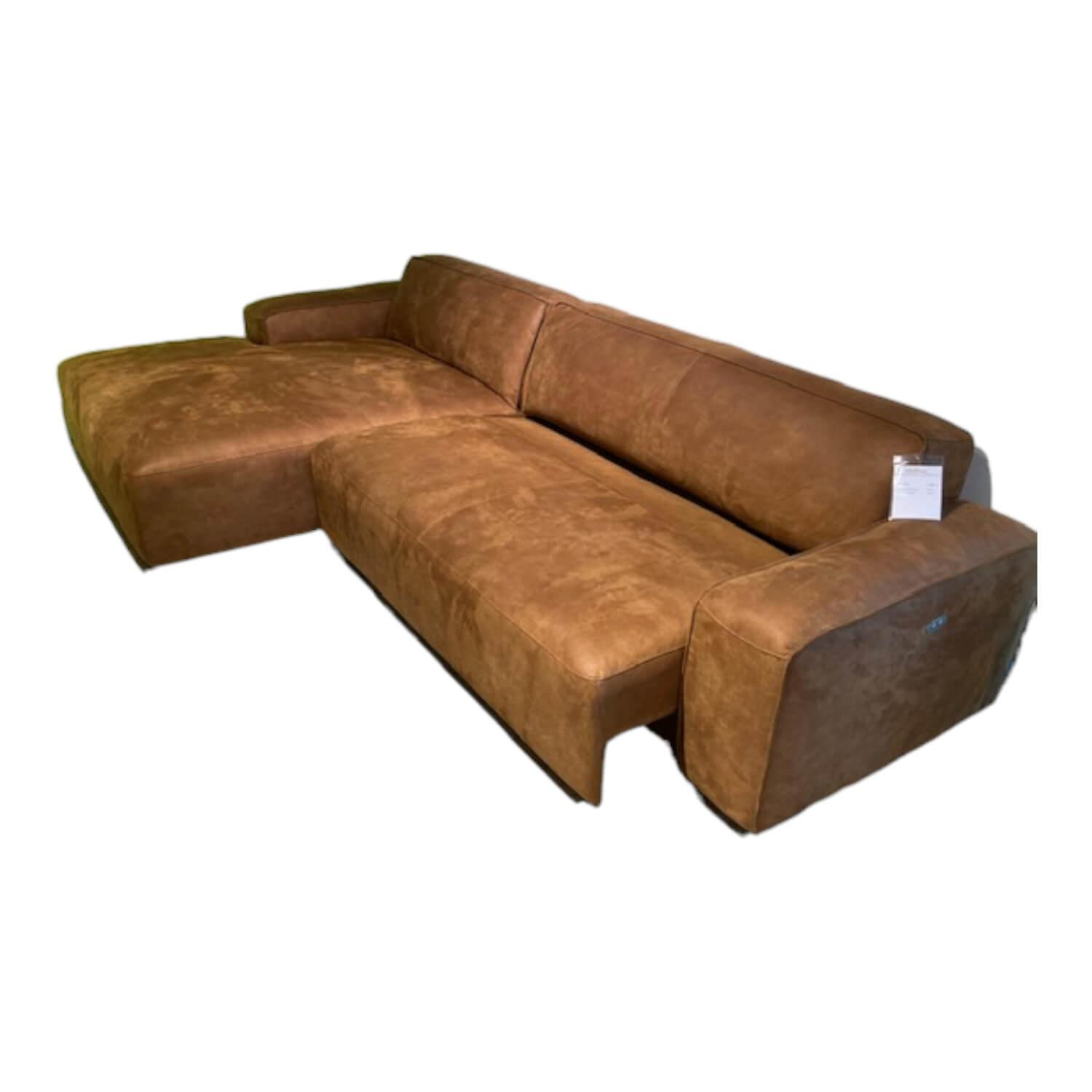 Natura - Ecksofa Denver Stoff Mikrofaser Bull 09 Camel Braun mit Sitzvorzug - 1