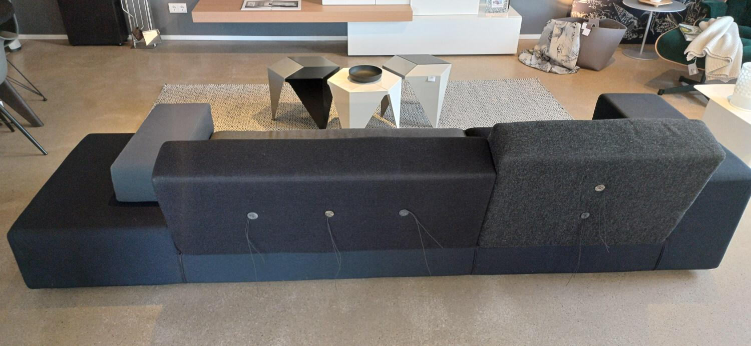 Vitra - Sofa Polder XL Stoff Spirit Schwarz Steelcut Anthrazit Hallingdal Dunkelgrau Soft Schwarz Und Anthrazit Und Tonus Schwarz - 6