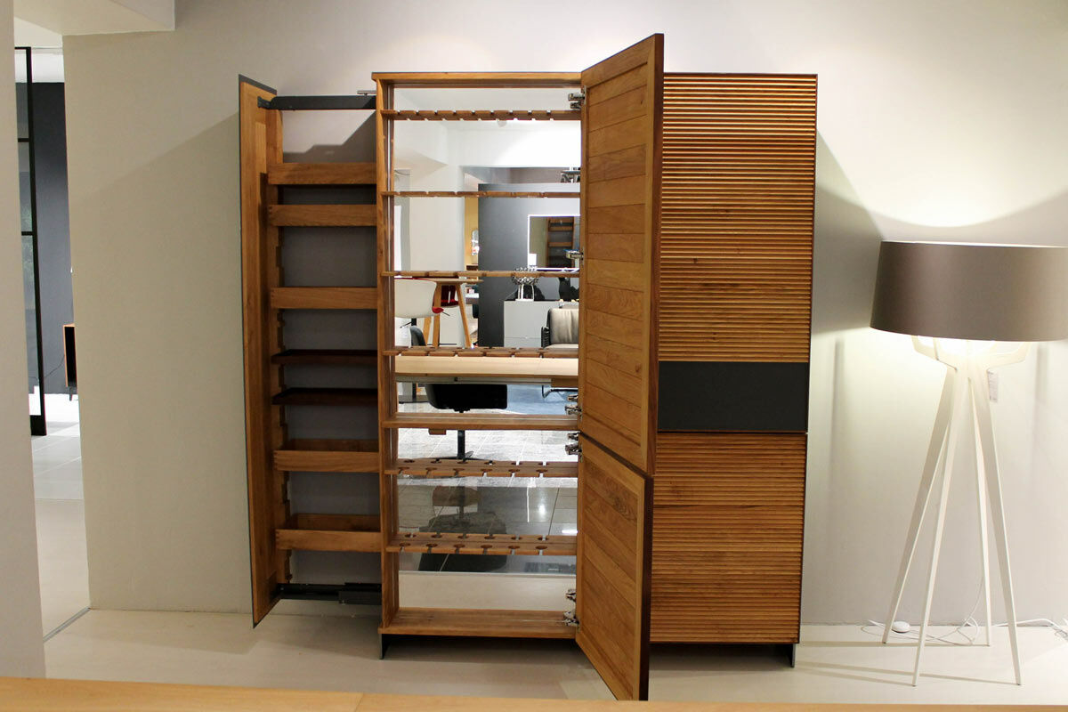 Scholtissek - Geschirrschrank Tratum Knorrige Eiche Natur Geölt Kontrastleiste Nussbaum - 6