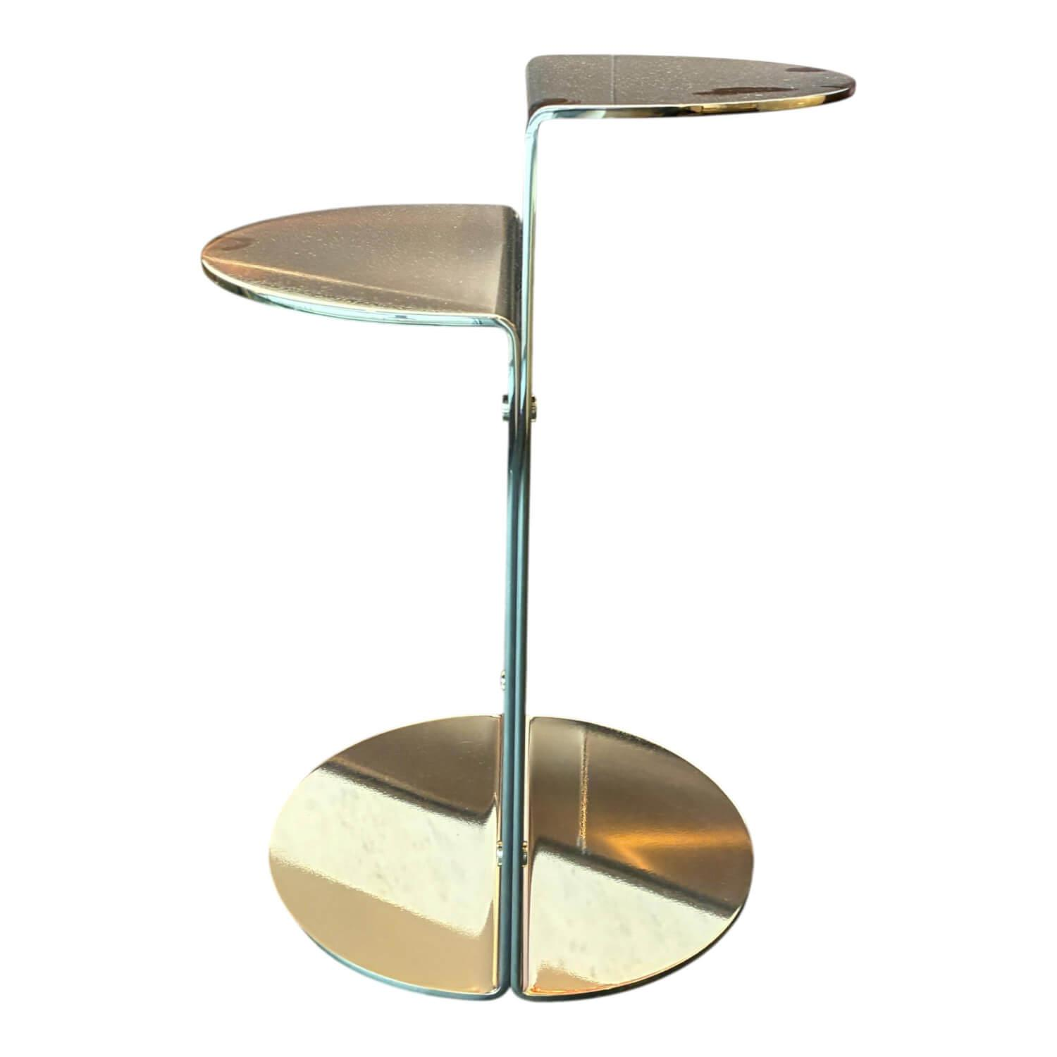 Minotti - Beistelltisch Flirt Gestell Rostfreier Glänzender Stahl Gold 2 Gebogene Metallplatten - 1