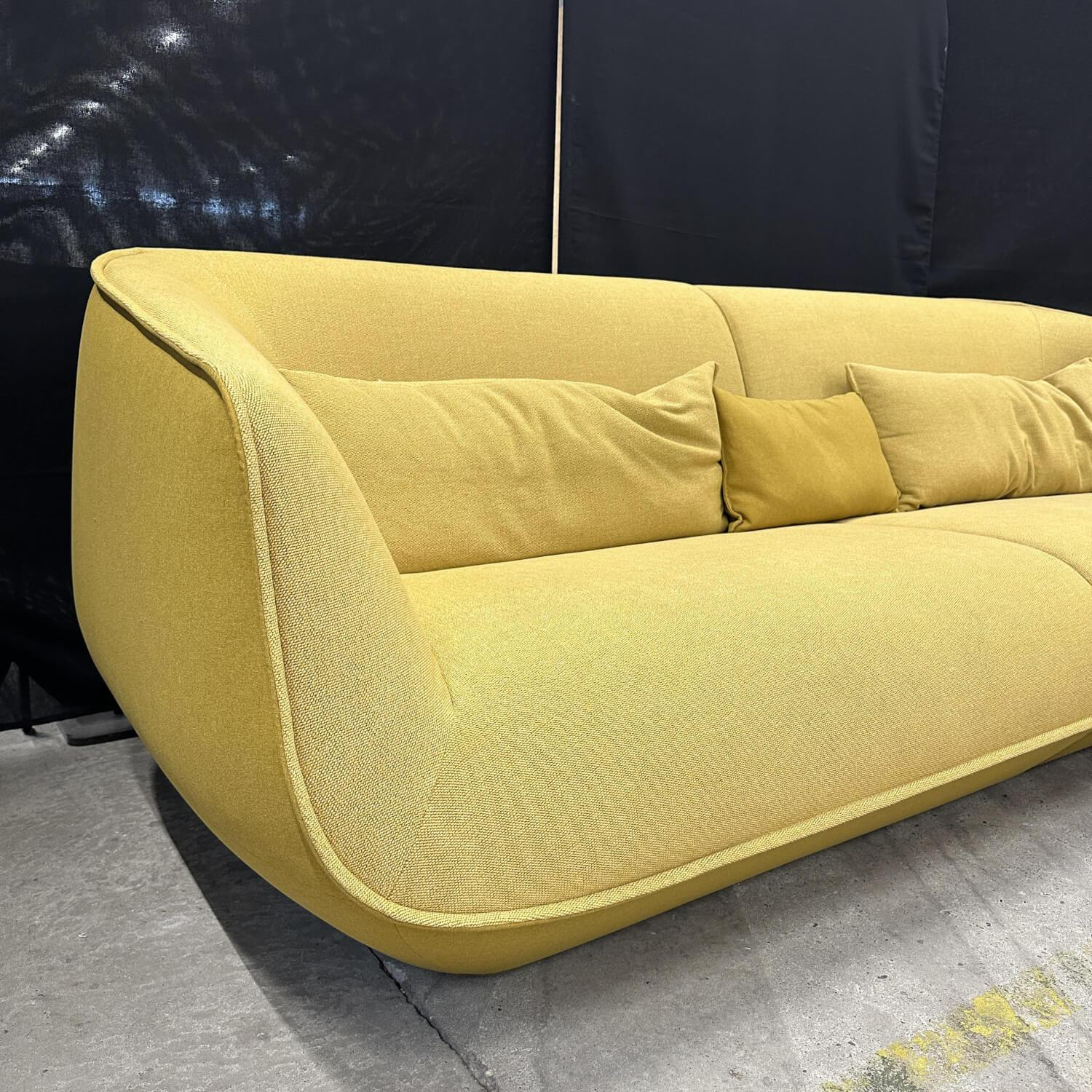 COR - Sofa Nook 36311 Stoff Außen 7204 Curry Gelb Stoff Innen 9133 Senf Gelb Mit Filzgleitern Inklusive Hocker 36100 Und 2 Lendenkissen 3690 Ohne Dekokissen - 8