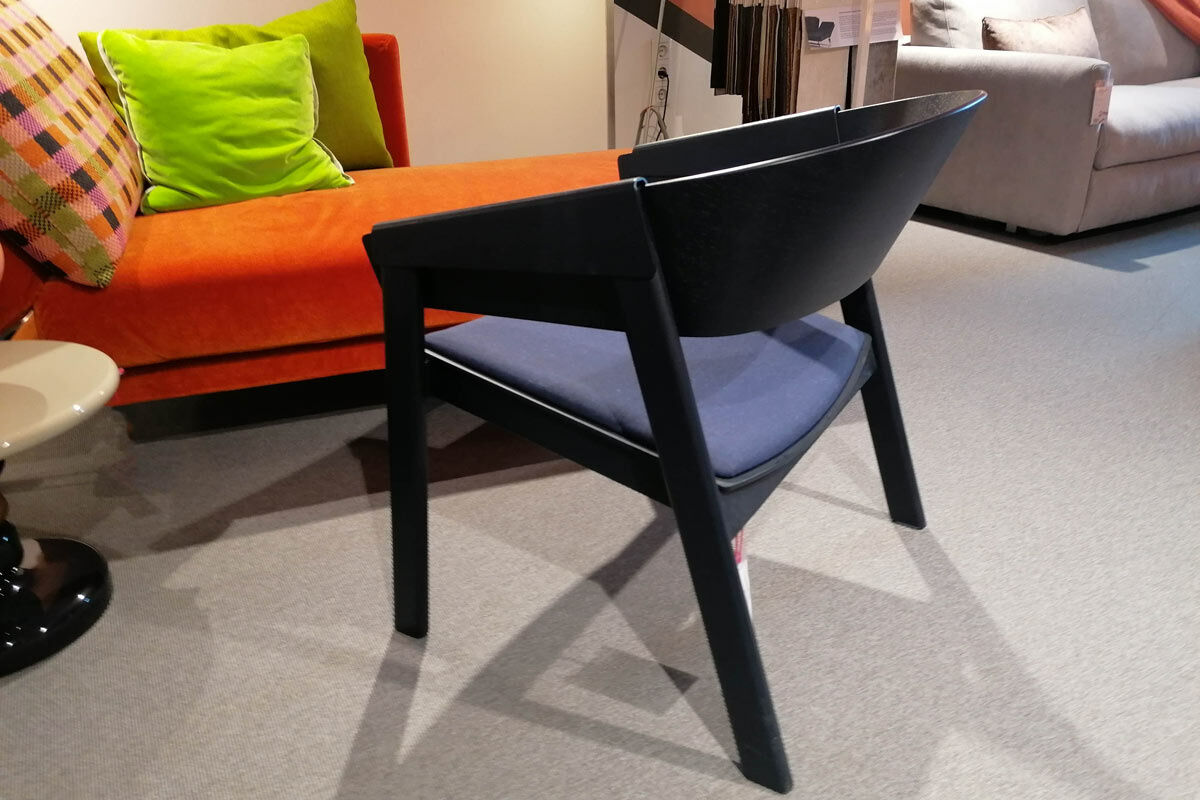 Muuto - Stuhl Cover Lounge Chair Stoff Remix Blau Gestell Eiche Graublau Lackiert - 3