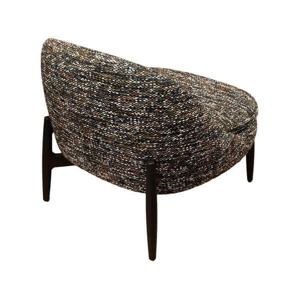 Minotti - Loungesessel Sendai Stoff Medley Malachite Grau Braun Rot Gestell Esche Lakritzfarbig Schwarz Lackiert - 2