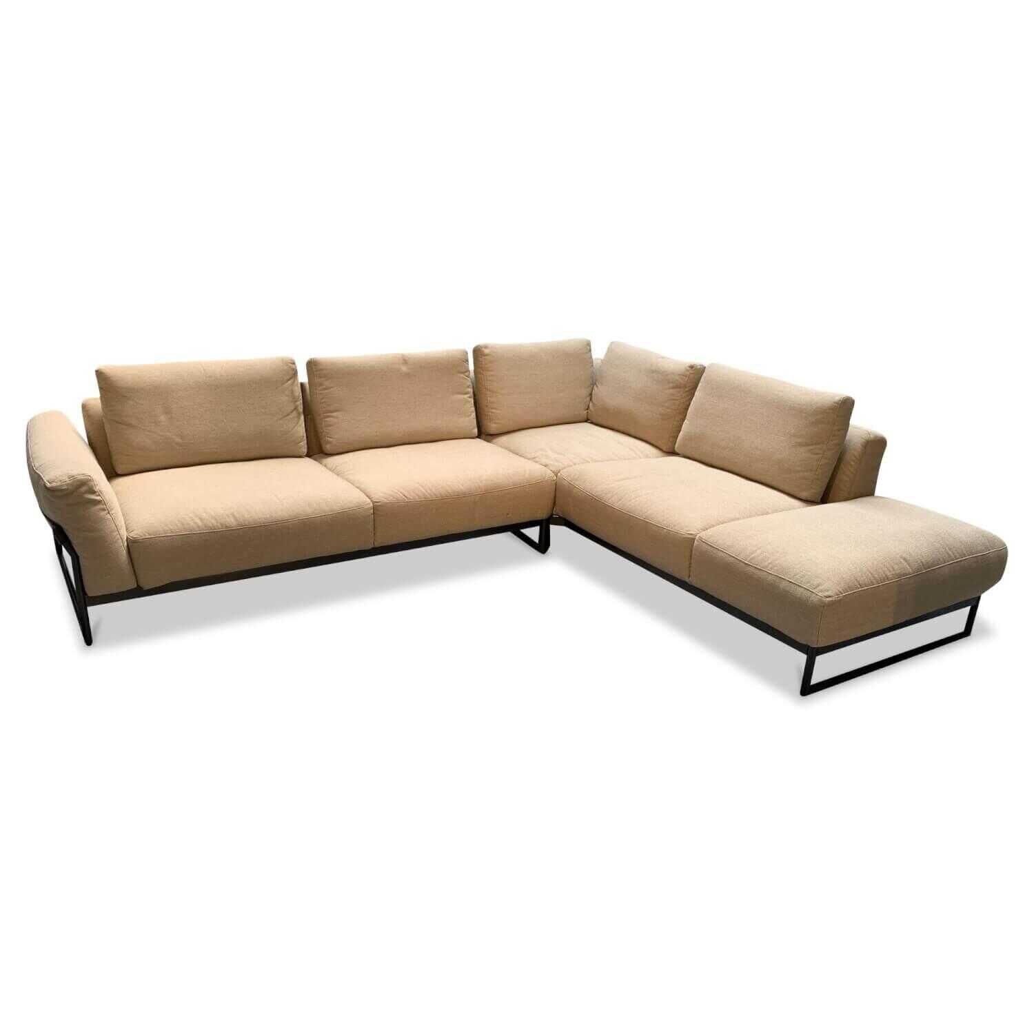 E. Schillig - Ecksofa Amore Stoff Beige mit Kissen - 1