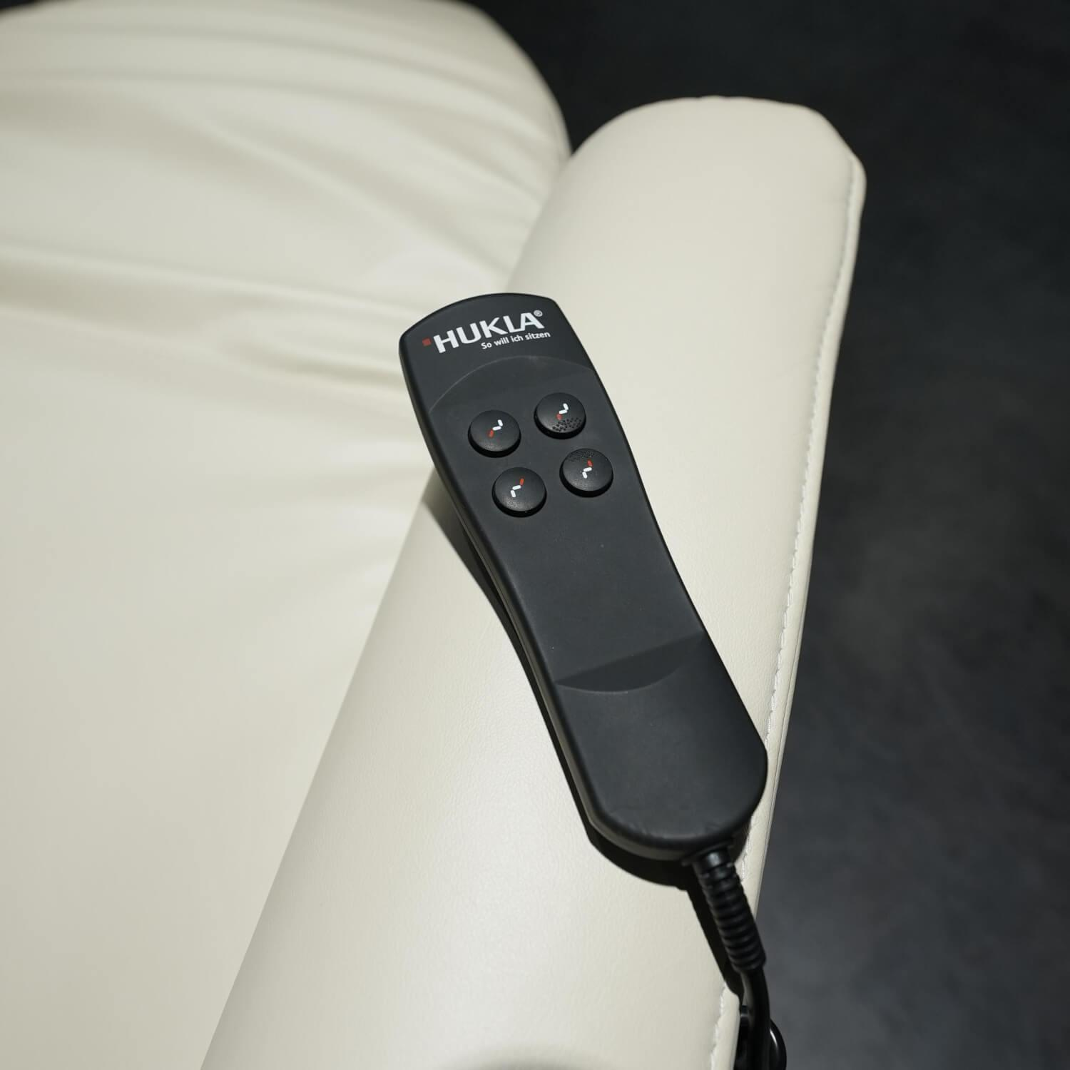 Fernsehsessel VS HU1010 Leder 58 Vivre Ecru Creme Weiß  Füße Schwarz Mit Elektrischer Verstellung