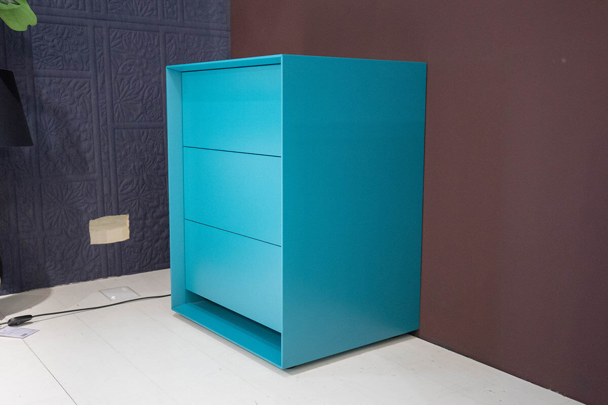 Möller Design - Kommode Rag Box K60 Lack Matt 333 Petrol Blau Mit 3 Schubladen - 4