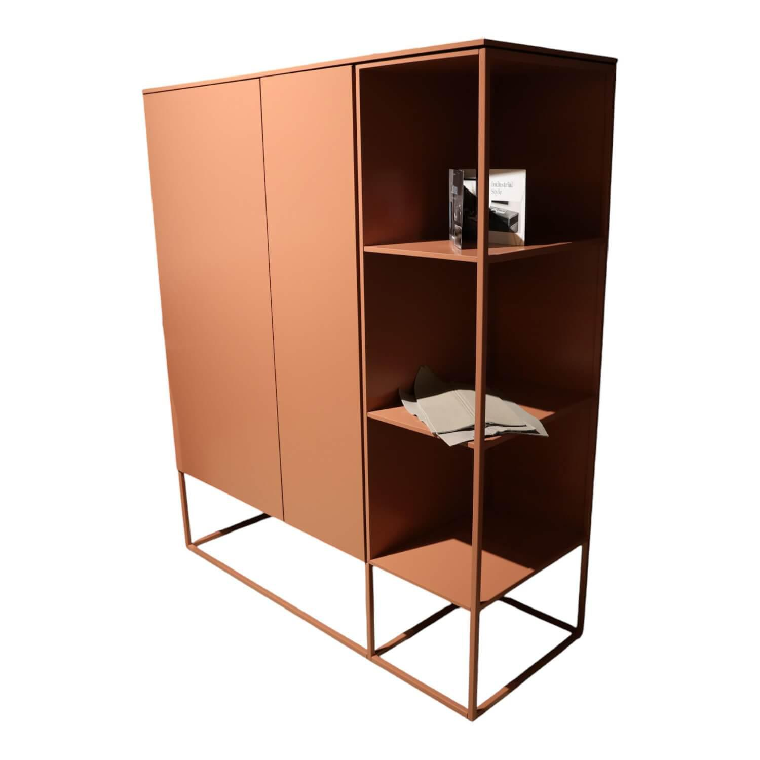 Contur - Highboard Catona C71 Lack Samtbeere 489 Rosa Tür 97 Pushbeschlag Inklusive Metall Sockelrahmen - 1