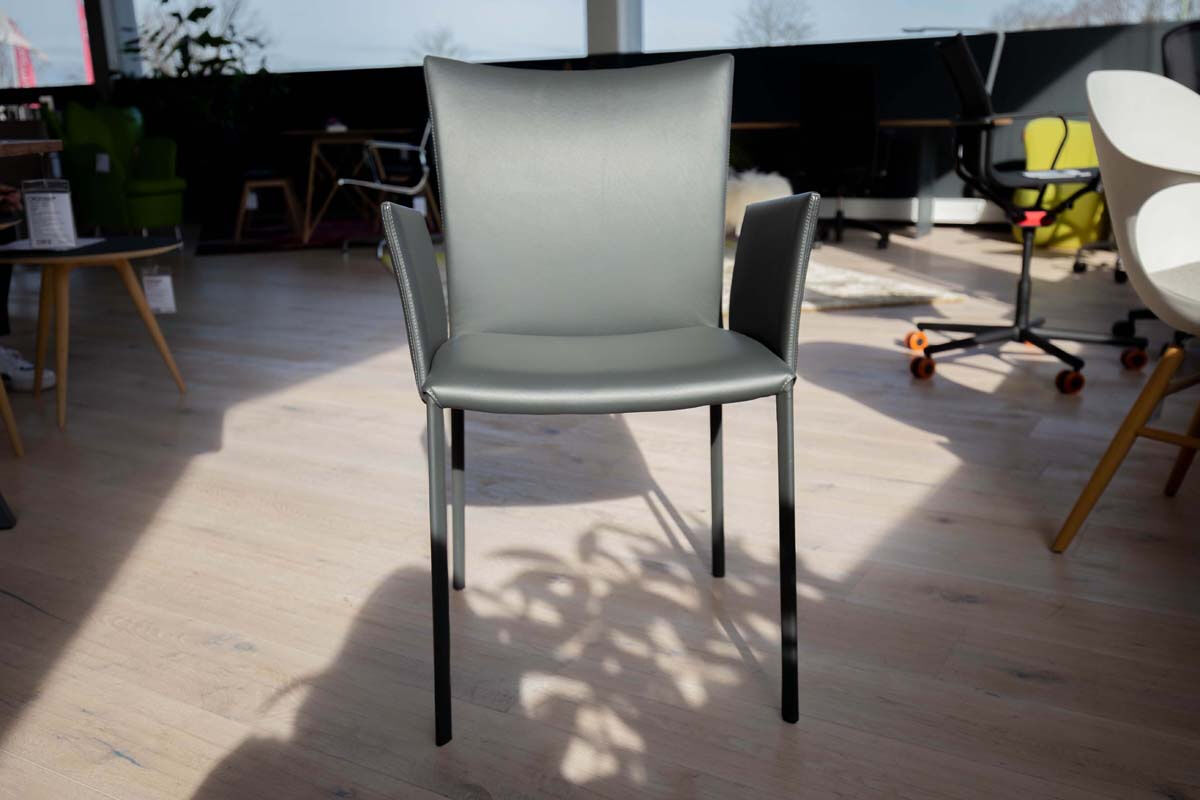 Draenert - Stuhl Nobile Soft Bezug Leder I R 919 Dunkelgrau  - 2