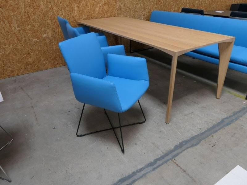COR - Esszimmergruppe Stuhl Jalis Bank Mell Leder 109 Napoli 5858 Petrol Blau Gestell Schwarz  Tisch Delta Eiche Massiv - 6
