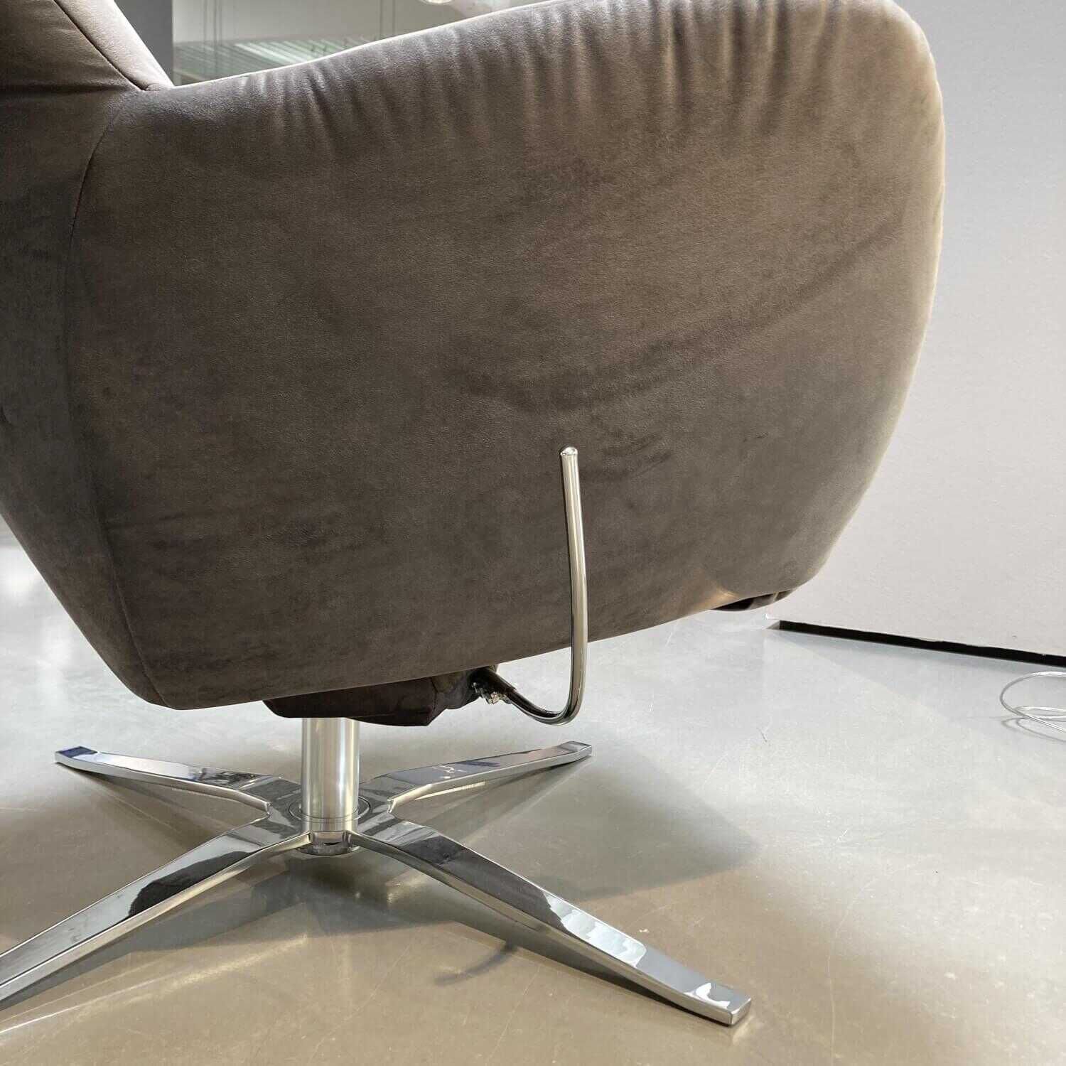 Candy - Sessel ID50 Stoff Samt Stone Gestell Verchromt mit Hocker - 4