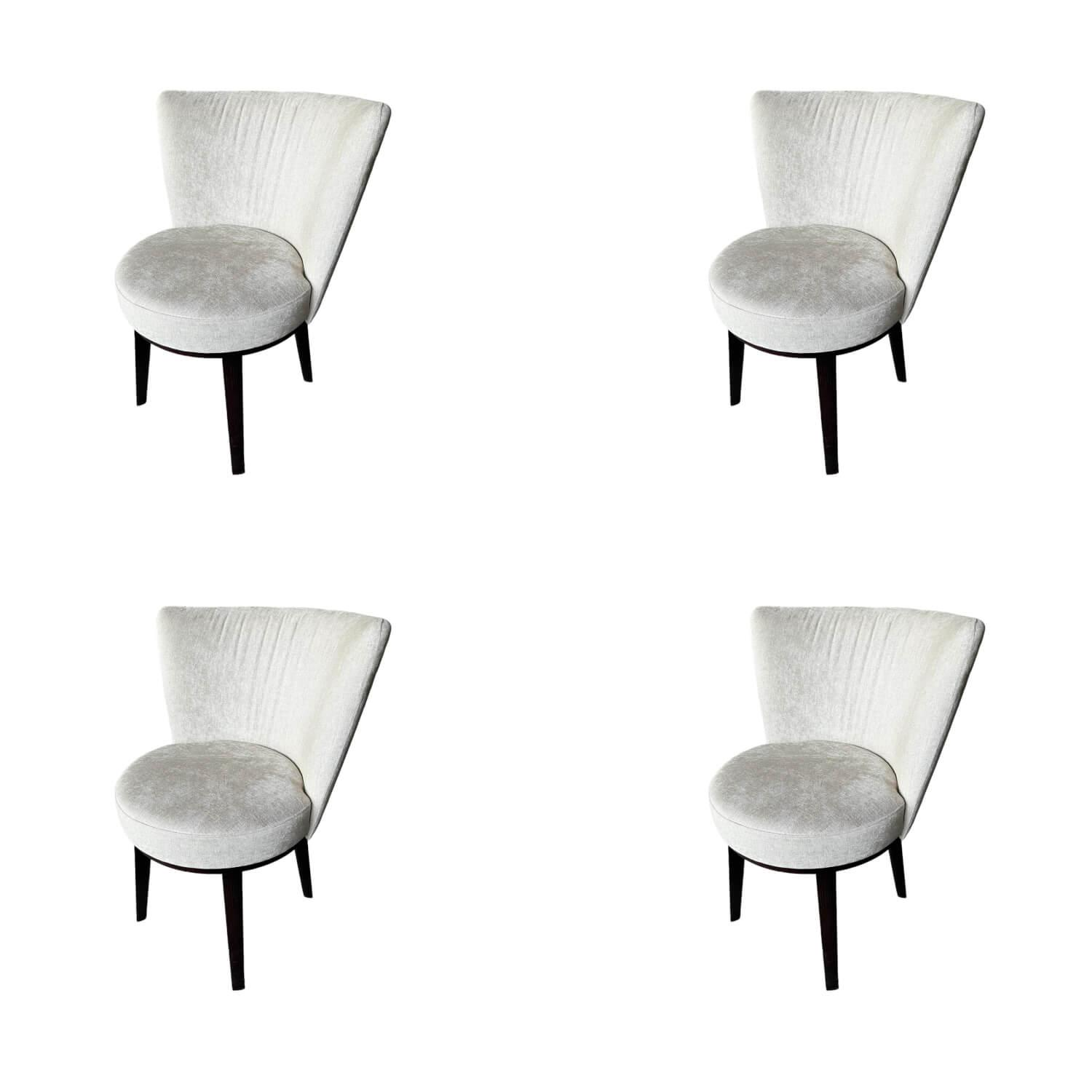 Jab Anstoetz - 4er Set Stuhl Polo Dining Chair Swivel Bezug Stoff Toyo 1 1381 072 Beige Gestell Walnuss Natur Wenge - 1