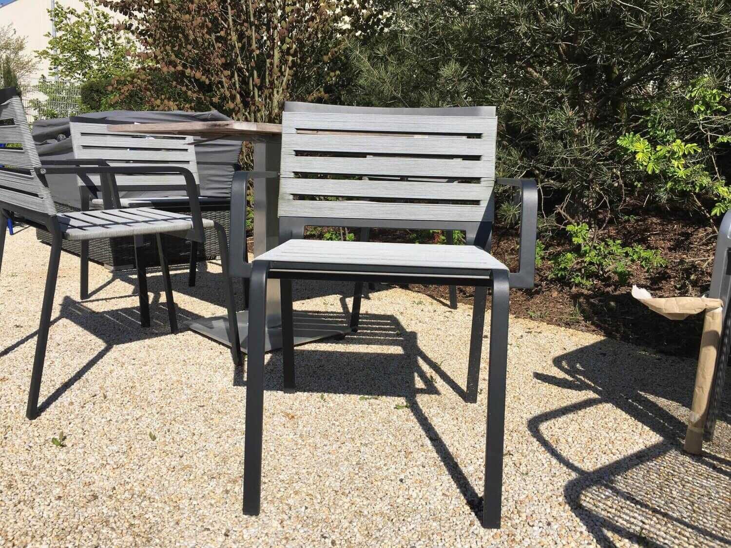 Kristalia - 4er-Set Stuhl Riemen Anthrazit Rest Aluminium Schwarz Lackiert - 4