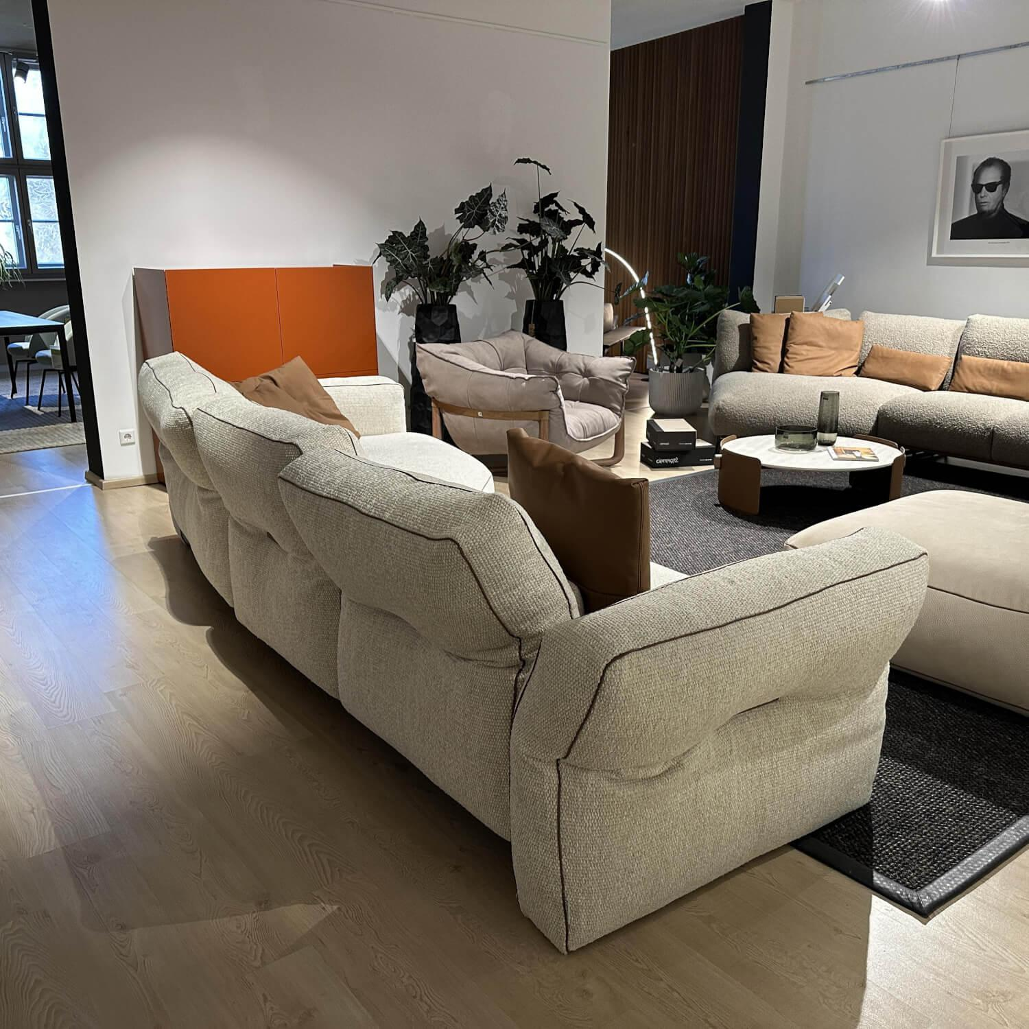Cierre - Sofa Loden Sectional Stoff 2 Emmi 2 Beige Keder Leder 5 Pelle Setanil Braun Mit Klappbaren Armlehnen - 5