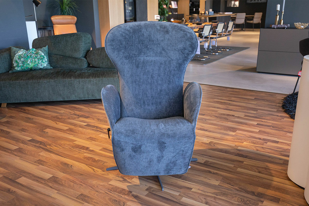 Jori - Relaxsessel Daydreamer Außen Leder Nubuk Grau Innen Stoff Mumble Grau - 6