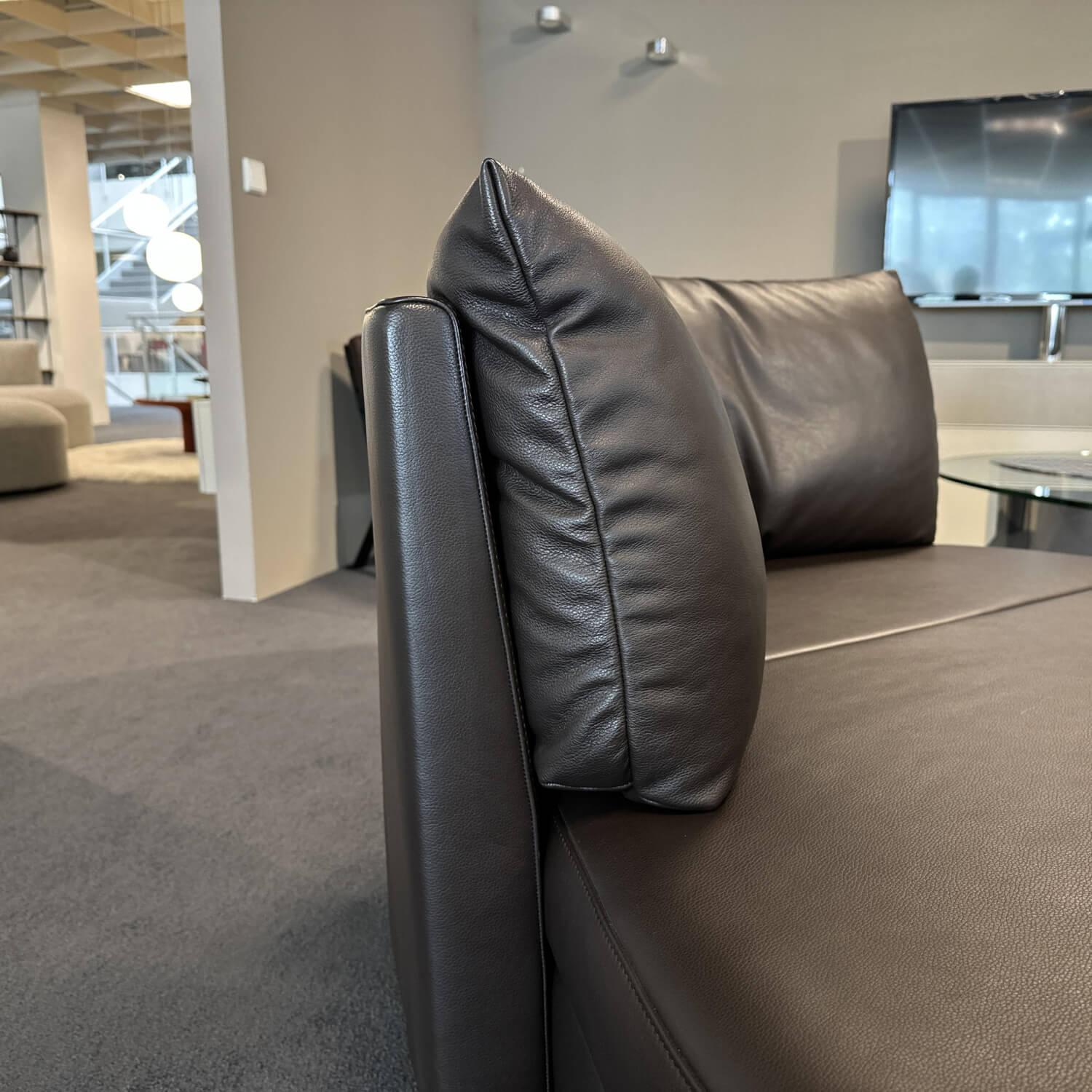 De Sede - Sofa DS-167 Leder Select 2477 Cigarro Braun Füße Edelstahl Poliert Rücken Umlaufend Verschiebbar - 6