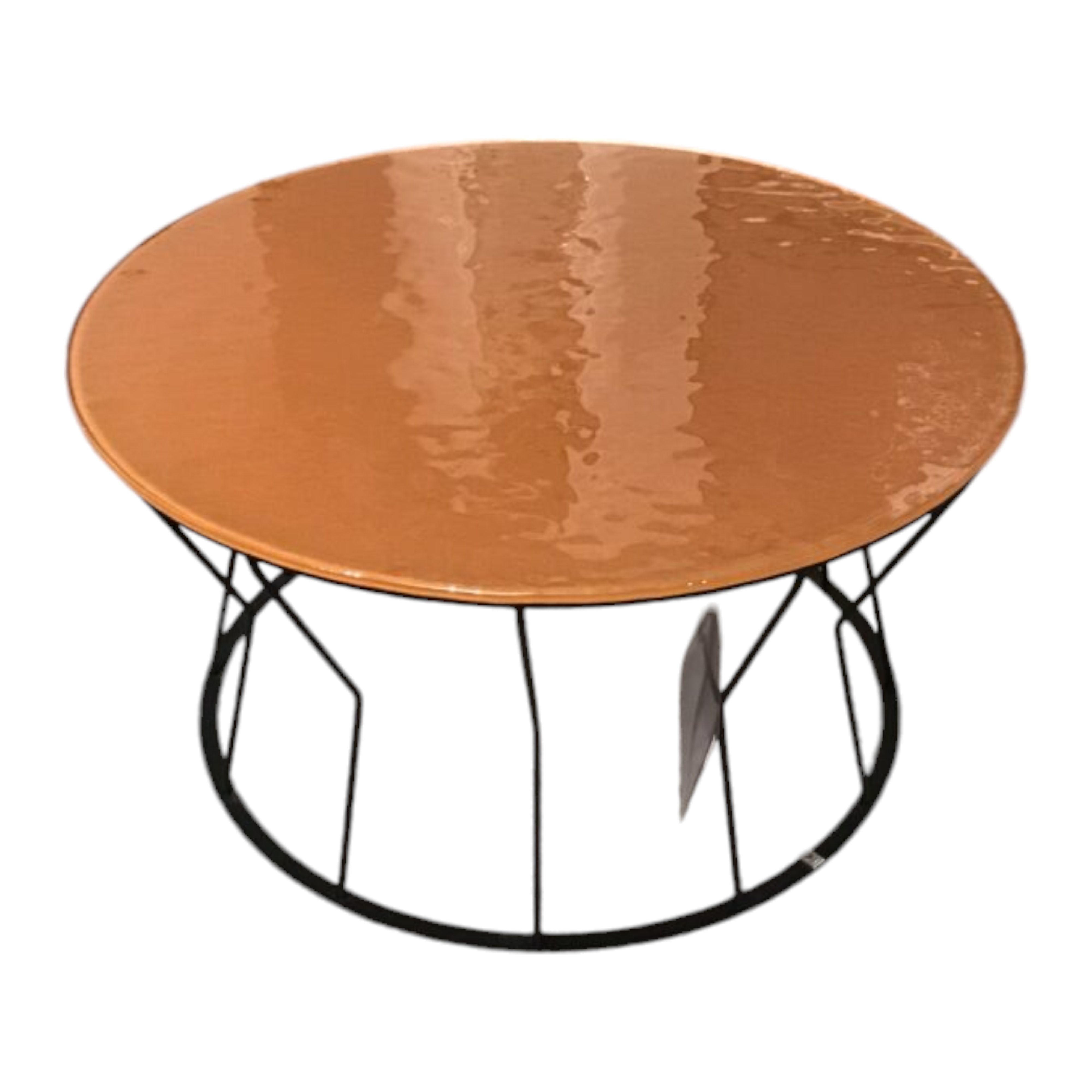 Musterring - Couchtisch Fabia Platte Schmelzglas Kupfer Gestell Metall Schwarz Matt Lackiert  - 1