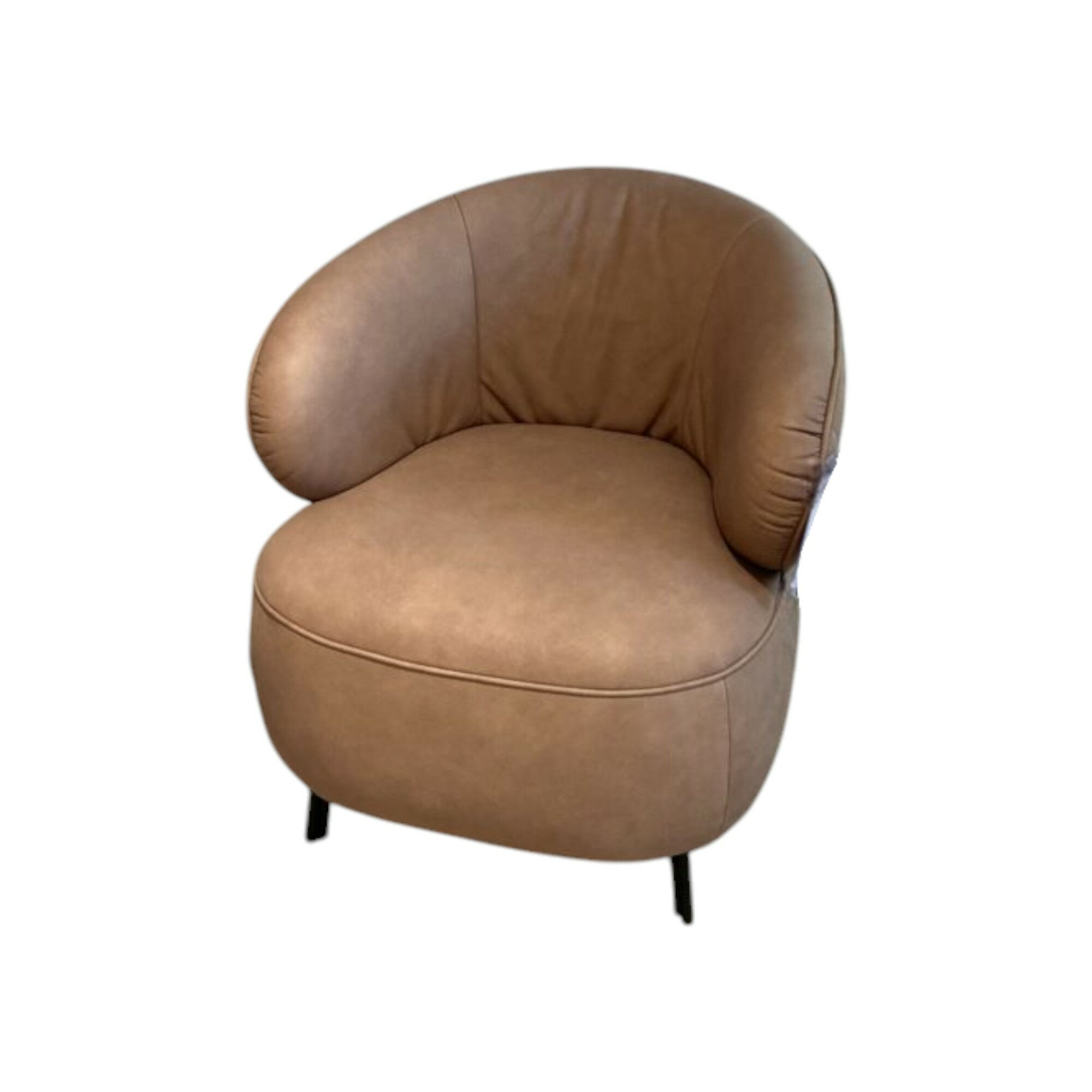 himolla - Sessel Salzburg Leder Leonessa Lachs Rosa Beige Füße Metall Anthrazit Pulverbeschichtet  - 1