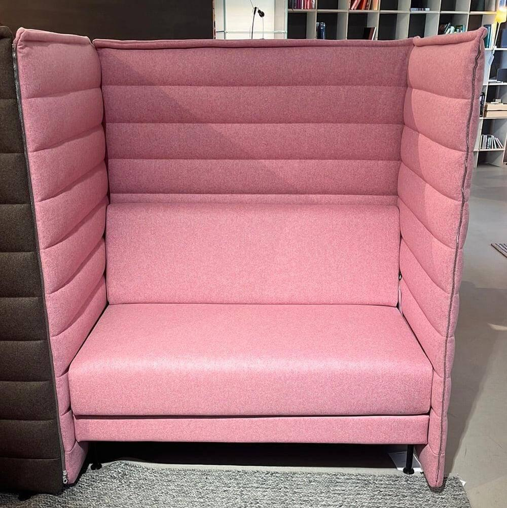 Vitra - Sofa Alcove Plus Love Seat Stoff Cosy 2 Zartrosa Füße Aluminium Glatt Tiefschwarz Pulverbeschichtet - 2