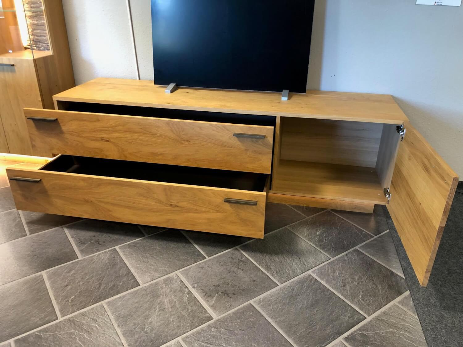Schröder Franz - Hangelement Kitzalm Solid Plus K050 Eiken kern natuurlijk gefineerd Geborsteld accentglas leigrijs Inclusief verlichting - 4
