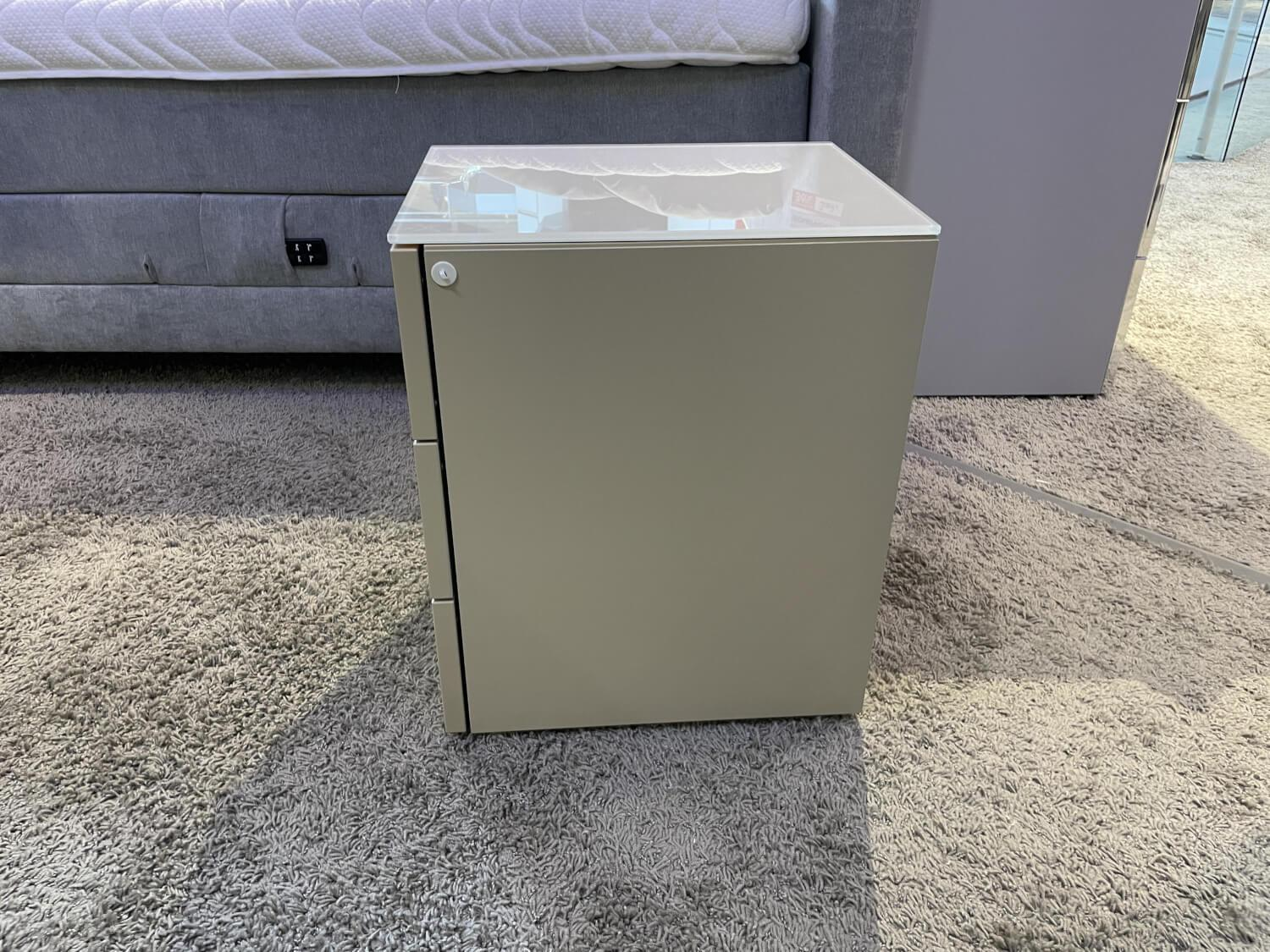 Hülsta - Multi Kommode R Lack Sahara Grau Abdeckplatte Glas Sahara Griff 057 Mit 3 Schubkästen - 2