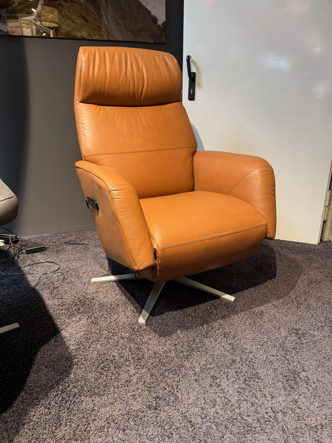 Stressless - Sessel Scott Leder Paloma Cognac Orange Gestell Chrom mit Verstellfunktion - 6