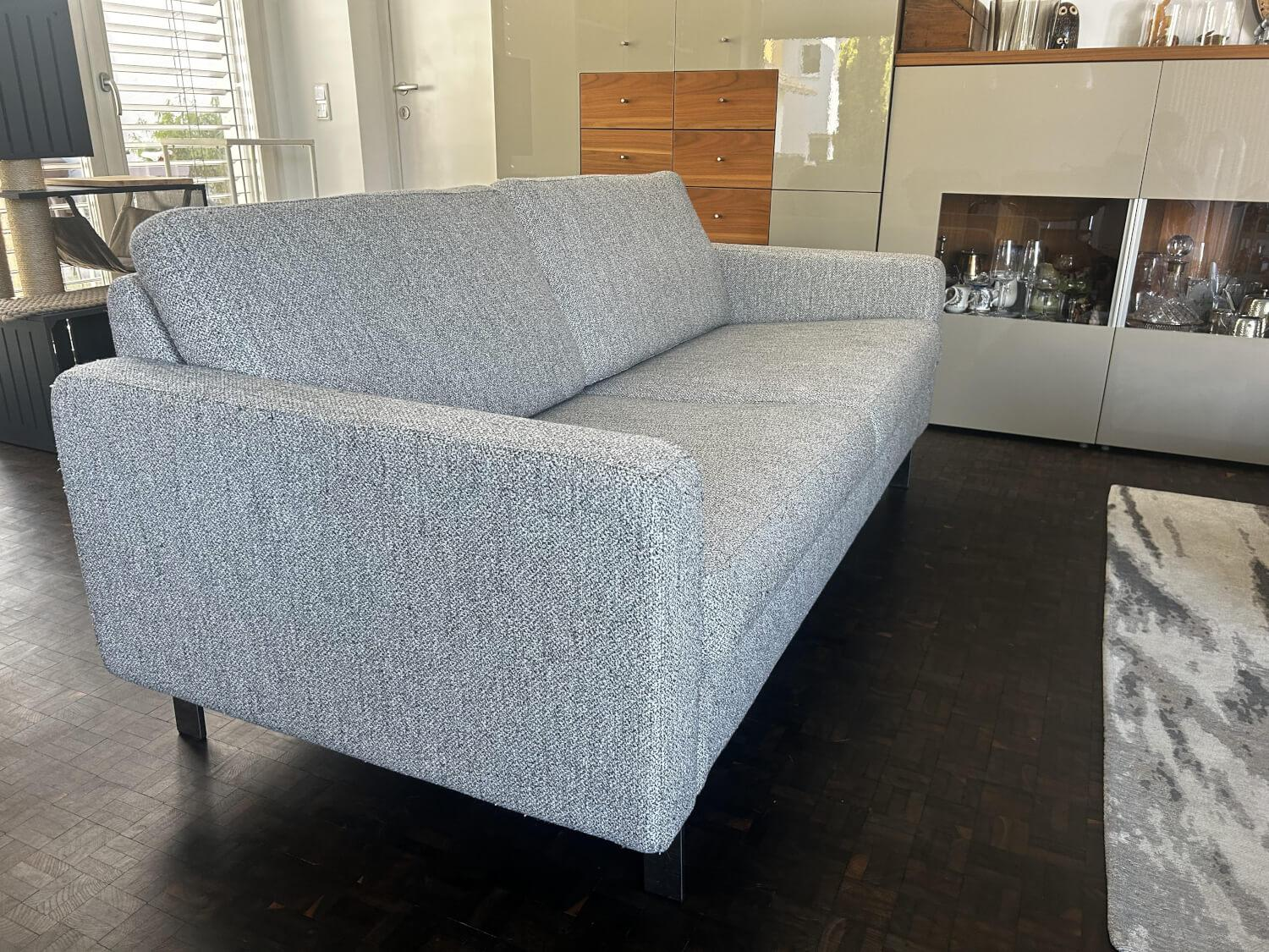 COR - Sofa Conseta Stoff Hellgrau PG 90 Schmalfuß Verchromt - 2