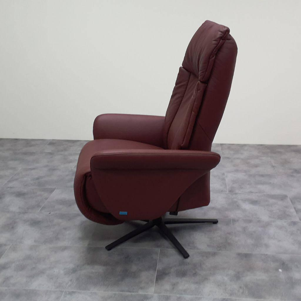 Mondo - Relaxsessel Easyswing "MAXI L" 2-Motorisch m. Aufstehhilfe Leder 31 Longlife Rouge Rot Gestell Sternfuß Metall Anthrazit Pulverbeschichtet - 4