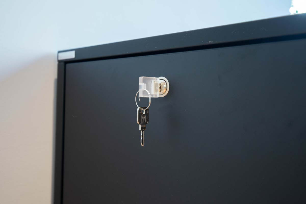 Palmberg - Bürocontainer Orga-Plus Vulkanschwarz mit Frontauszug - 7