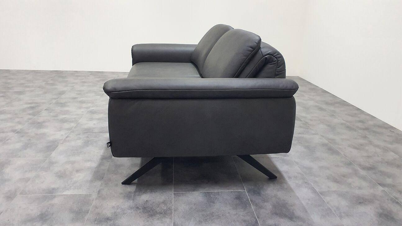 Hülsta - Sofa 8766 Leder Eleganza Vektor Schwarz Füße Metall Anthrazit Inkl. Kopfteilverstellung - 5