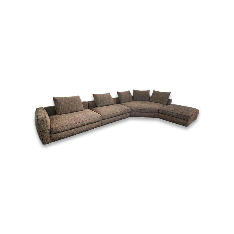 Flexform - Ecksofa Harper Stoff Extra Elba 381 Beige Weiß Füße Metall Schwarz Pulverbeschichtet - 1