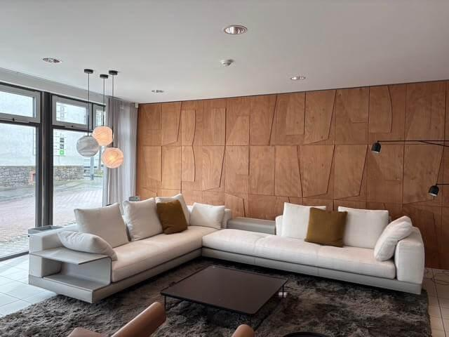 Minotti - Ecksofa 307x377 Connery Stoff Bright 01 Bianco Cat. H Weiß - 10