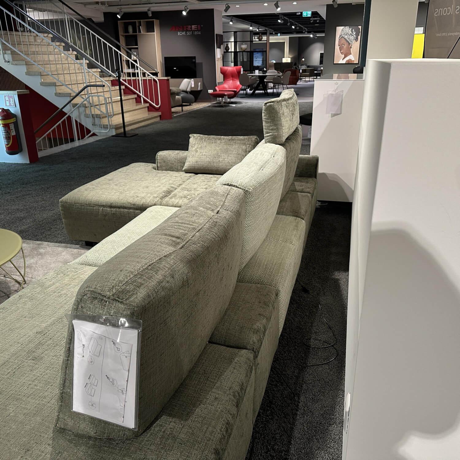 WK Wohnen - Ecksofa Cubico 640 Stoff JAB 23032/22031 Grau Grün - 6