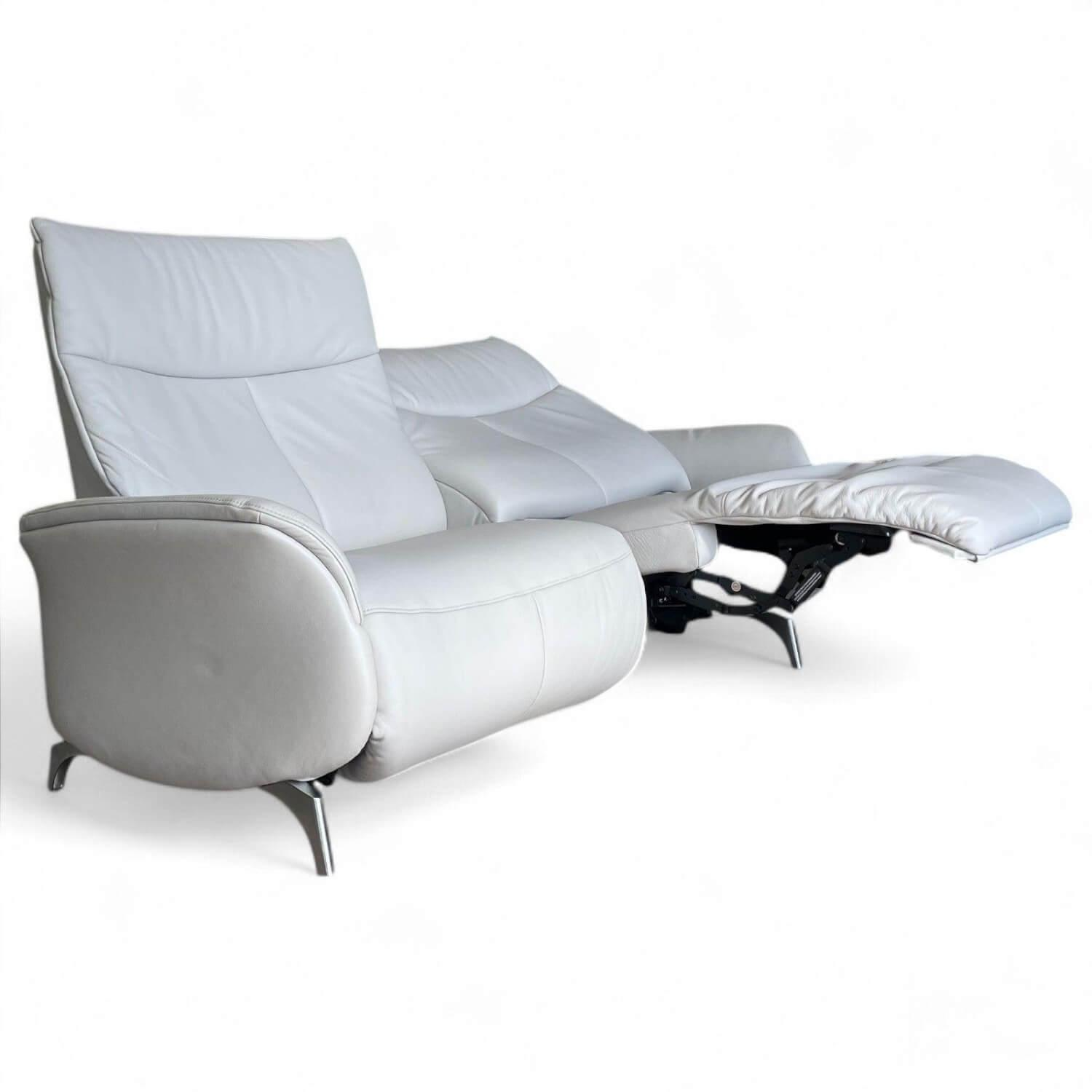 himolla - Sofa 4061 Cumuly Comfort Leder 33 Longlife Soft Eis Weiß Füße Metall Mit Elektrischer Verstellung - 1