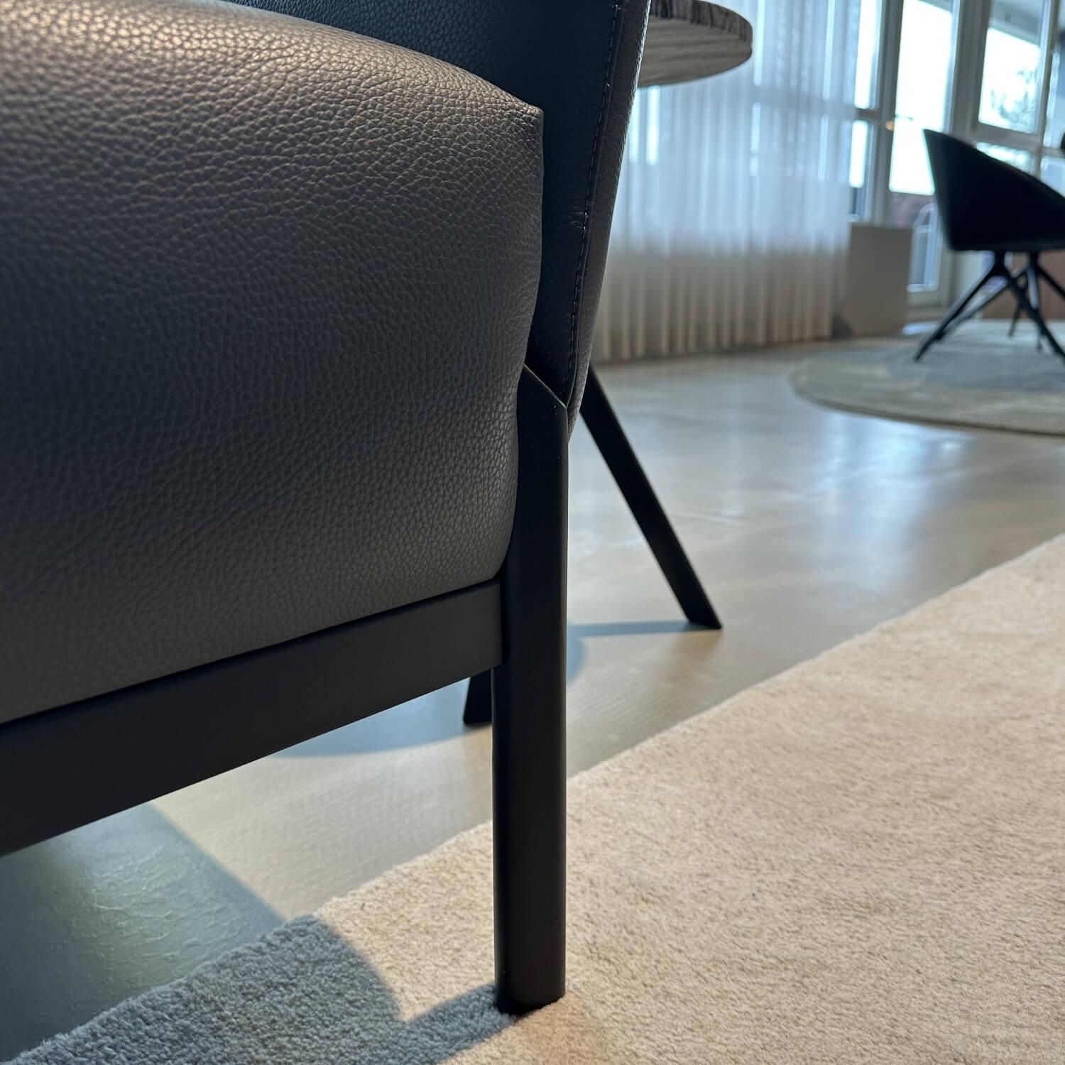 Leolux - Sessel Enna Leder Senso 3906 Ombra Grau Gestell Epoxy Granite Matt Anthrazit - 9