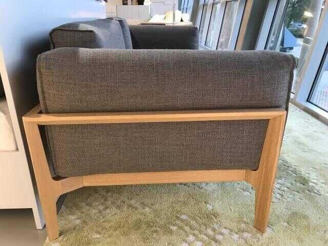 COR - Sofa Elm Stoff 7256 Braun Grau Gestell Massivholz Geölt - 4