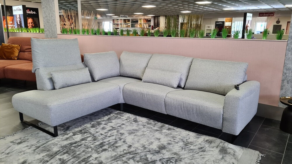 Candy - Ecksofa LS23 Riga Sullivan Stoff Mono Light Grau Füße Metall Schwarz - 2