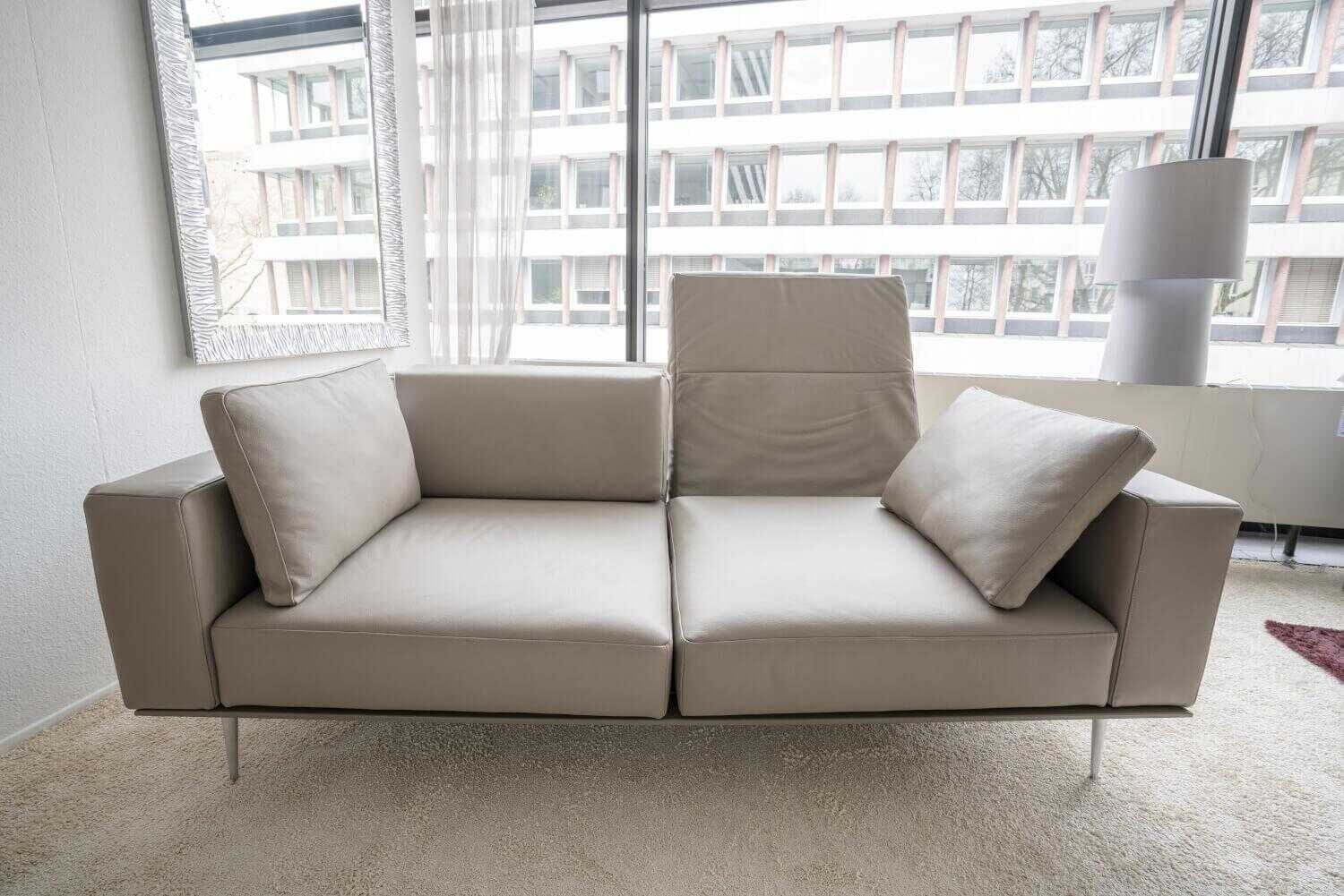 Franz Fertig - Schlafsofa Milan in Leder Grau braun - 2