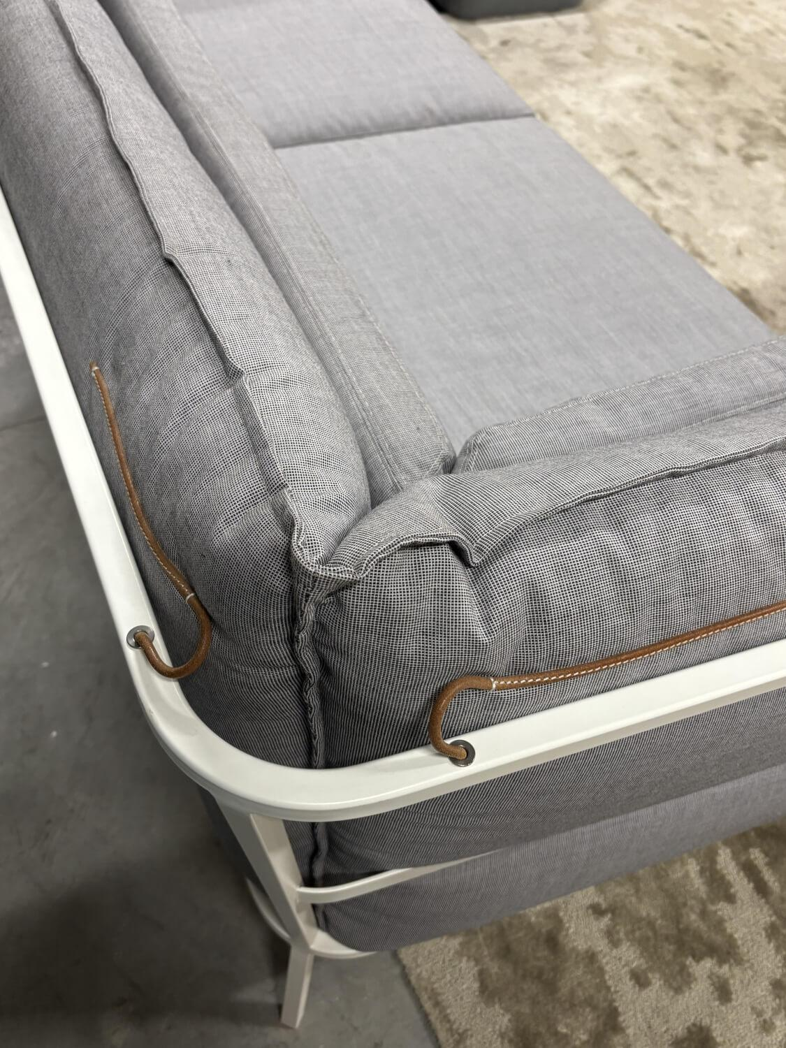 Cappellini - Sofa Basket 3-Sitzer Stoff Grau Gestell Metall Weiß Matt - 5