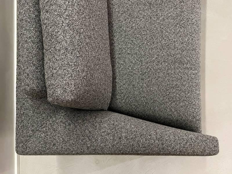 Bielefelder Werkstätten - Ecksofa Long Island Stoff Mara 292 Grau Gestell Metall-Fuß Schwarz Matt Oberfläche Schwarz Gebeizt Verstellbare Rückenkissen Inkl. Sofakissen - 2