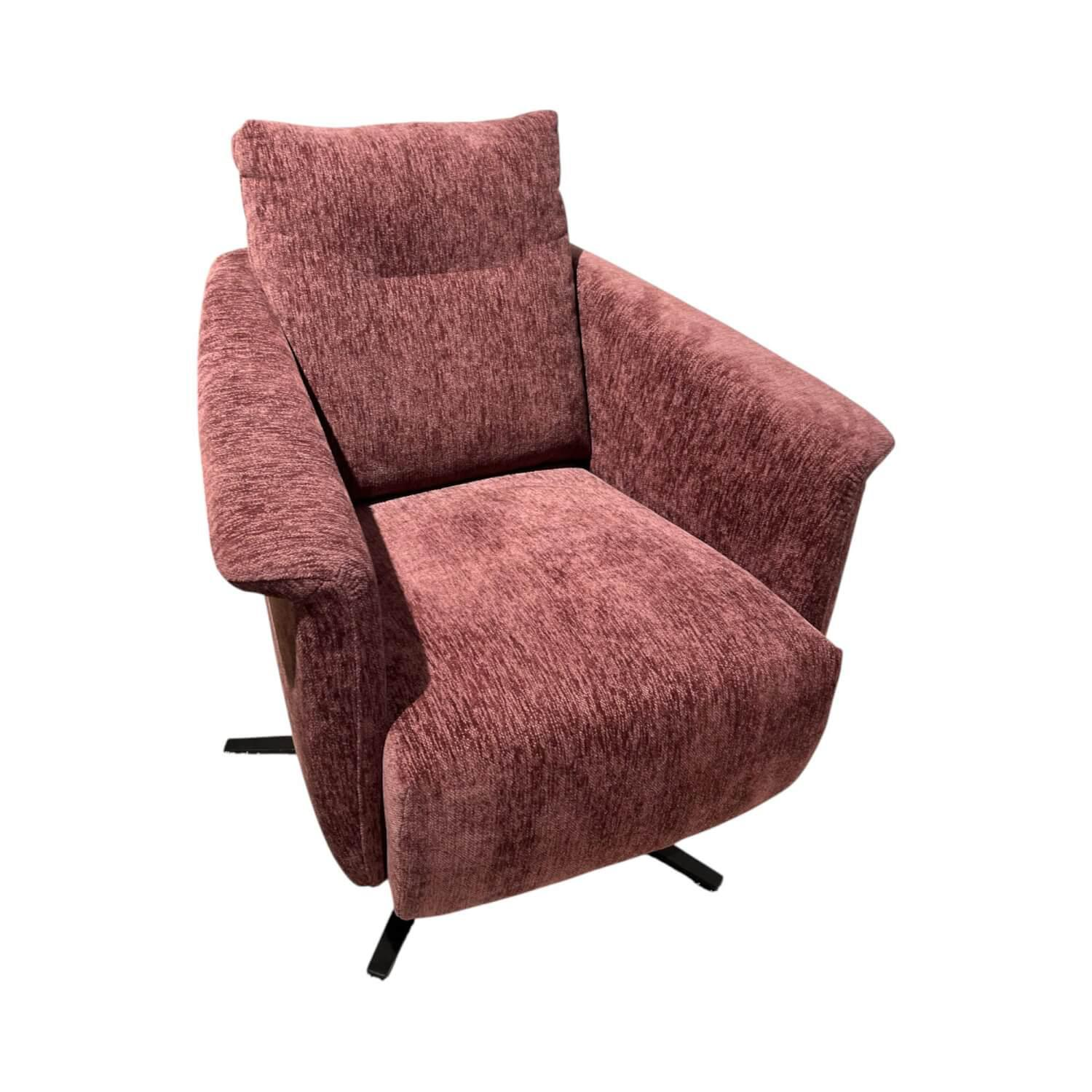 Activineo - Drehsessel Brian Stoff Costa 205 Cabernet Rot Drehgestell Metall Schwarz - 1