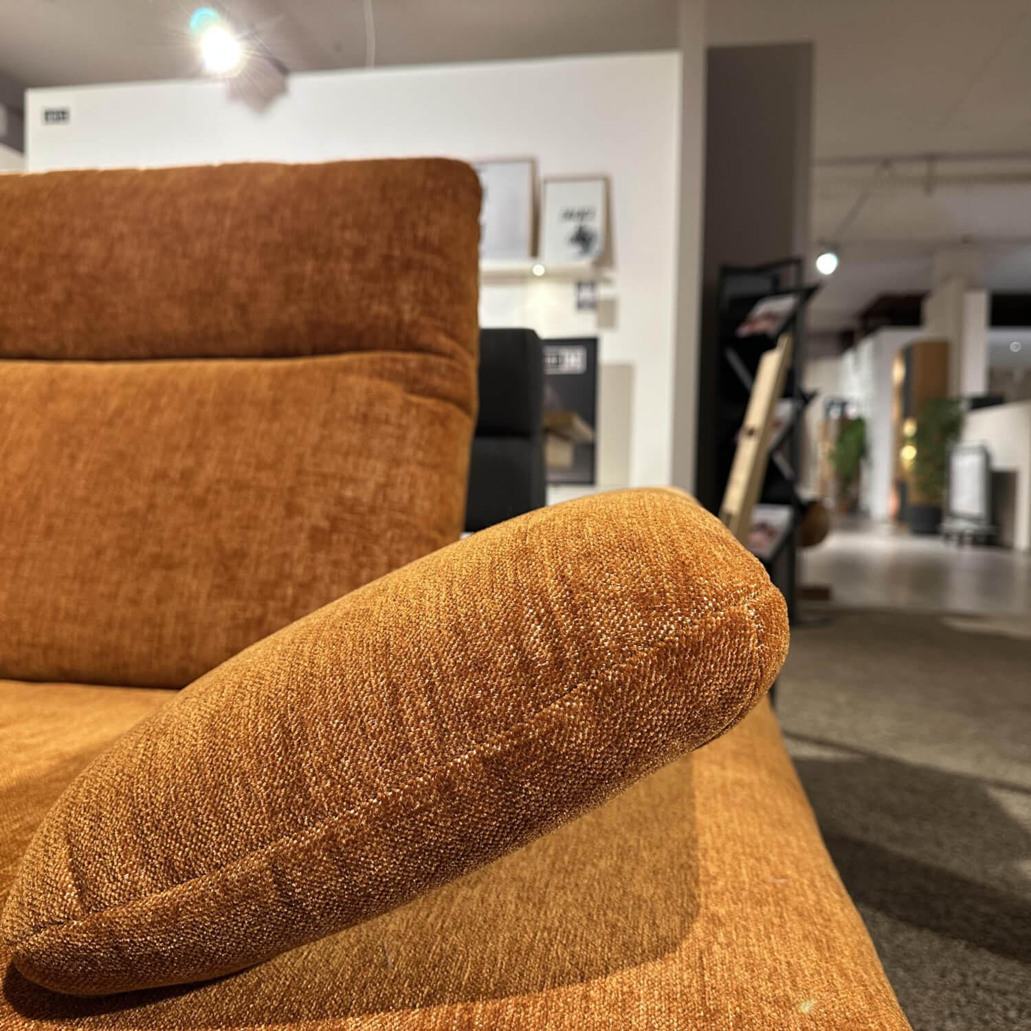 Carina - Polsterkombination EM Setupal Stoff Cosmopolitan Rusty Orange Braun Metallfuß 284 Schwarz Matt Mit Kissen - 10