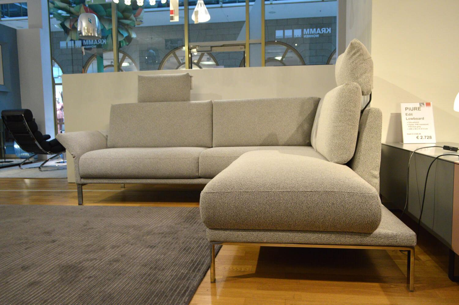 Rolf Benz - Ecksofa Cara Stoff Weißgrau 26.202 mit Holz-Ablage Schwenkbar - 9