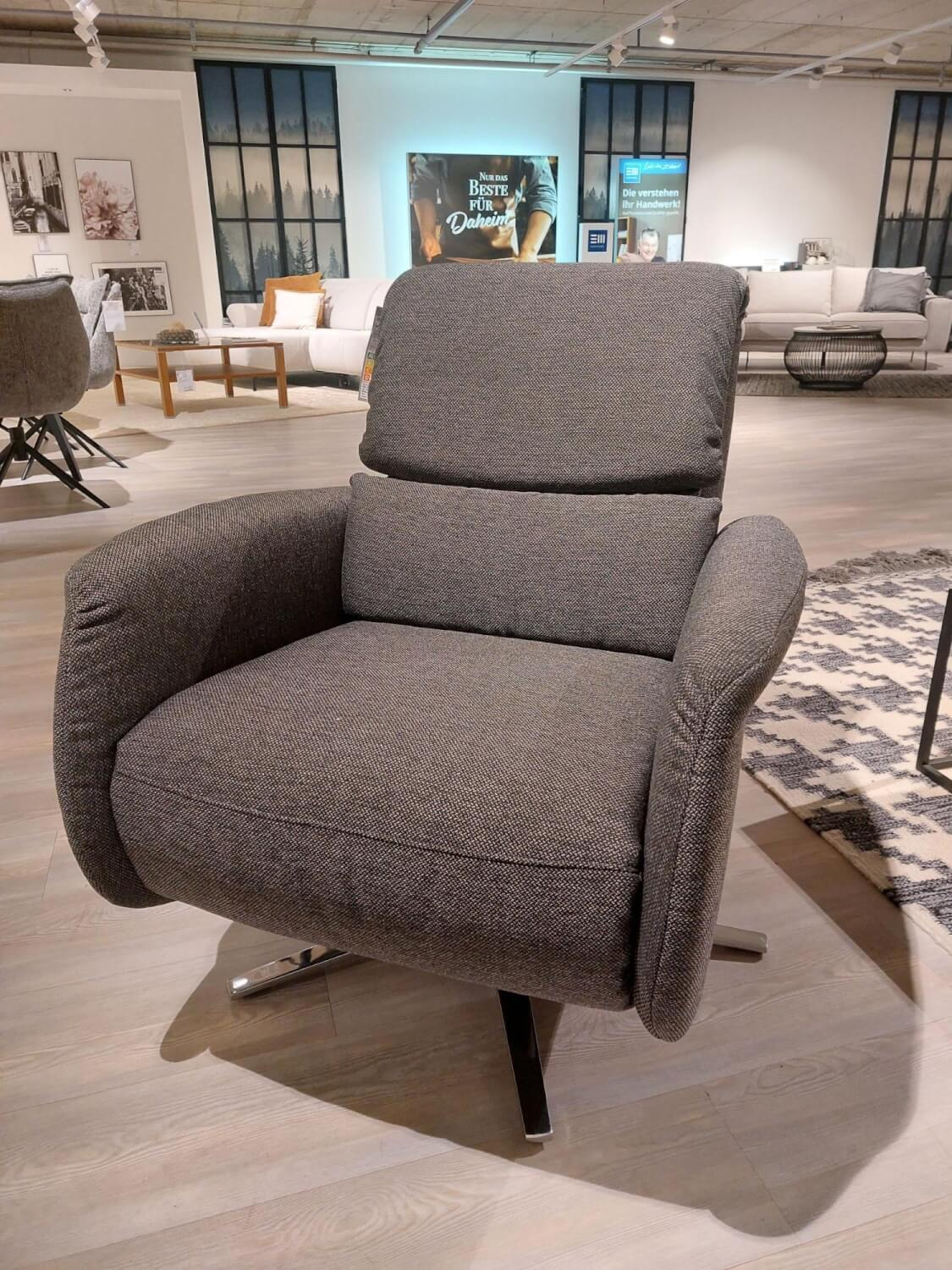 Global - Sessel Gotera Stoff Twice Dark Grey Sternfuß Chrom Glänzend Mit Teilmotorischer Verstellung Inklusive Akku - 4